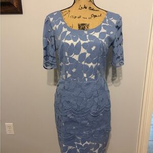 ANTONIO MELANI Blue Floral Midi Dress